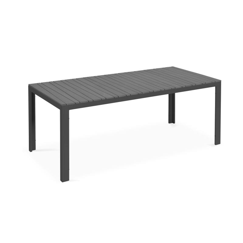 Rechteckiger Gartentisch für 8 Personen aus Aluminium und Polywood (190 x 90 x 74 cm)