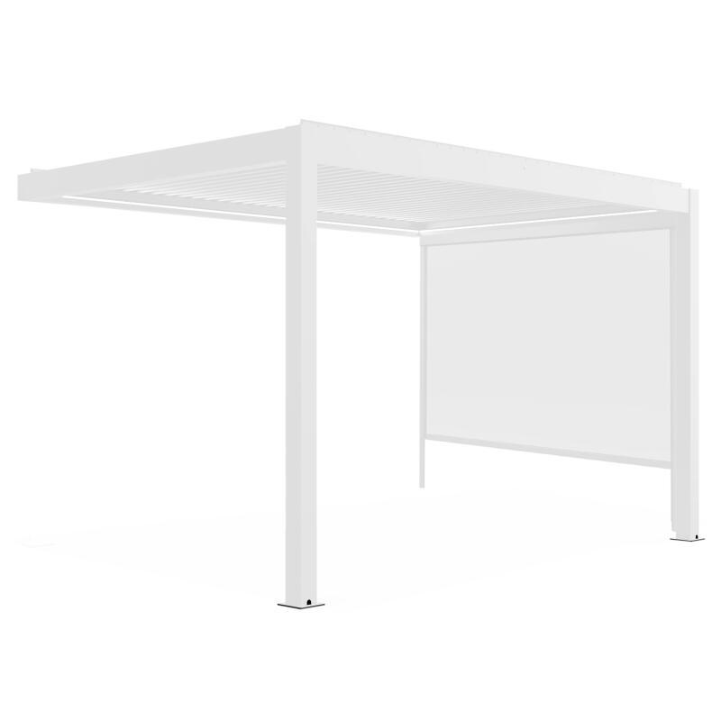 Motorisierte / beleuchtete angelehnte Pergola aus Aluminium 3x4m mit 1, 2 oder 3 Markisen