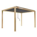 Selbsttragende bioklimatische Pergola 3 x 4 m aus Aluminium mit Holzdekor