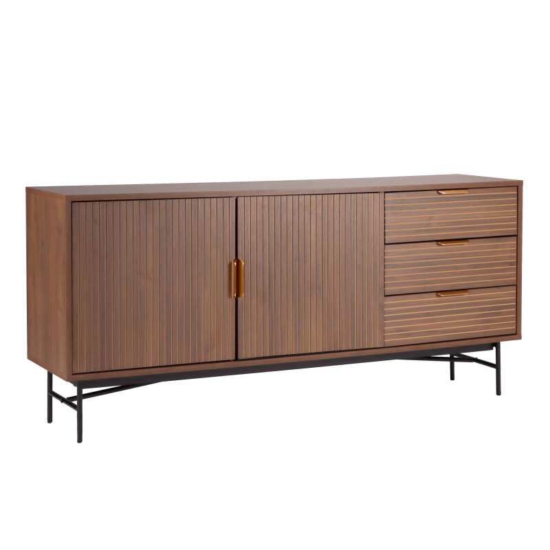 Sideboard mit 2 Türen und 3 Schubladen aus Melamin und Stahl 160 cm