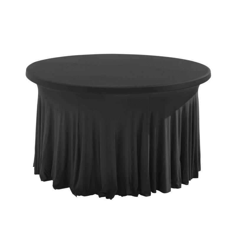 Elastische Tischdecke für runden Tisch 150 cm, schwarz