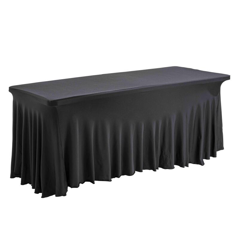 Elastische Tischdecke für Tisch 180 cm schwarz