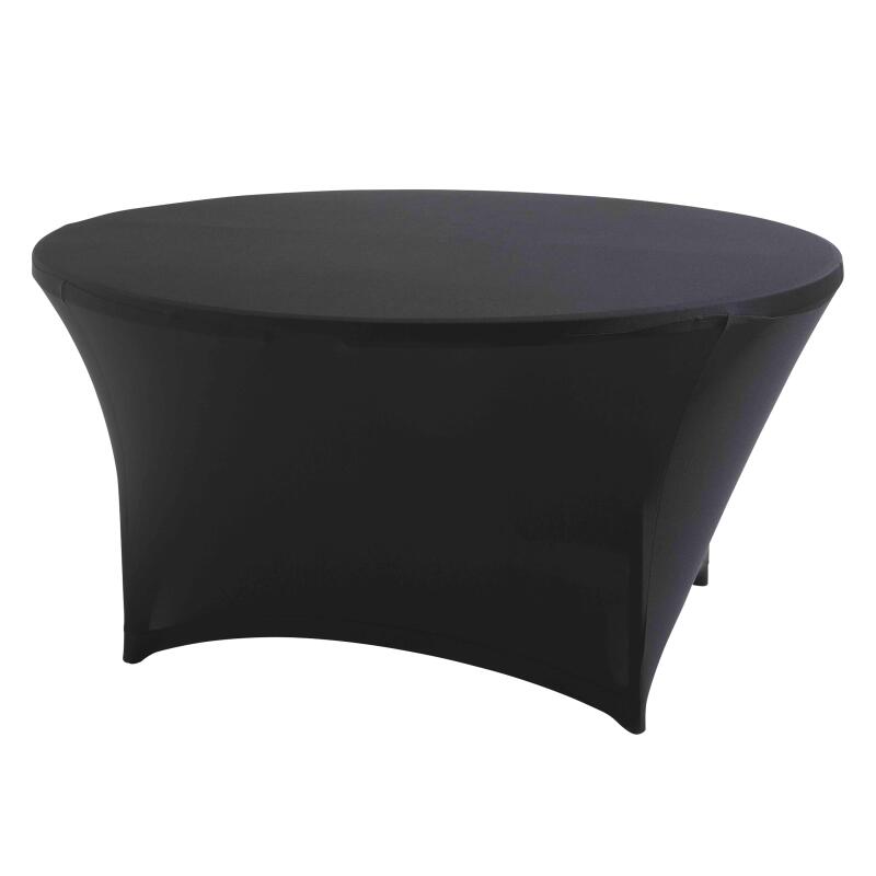 Elastische Tischdecke für runden Tisch 180 cm, schwarz