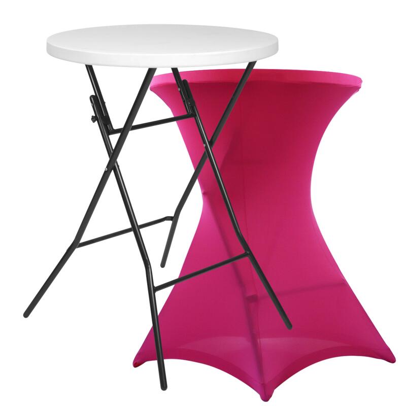 Klappbarer Stehtisch 110x80 und rosa Gummibezug