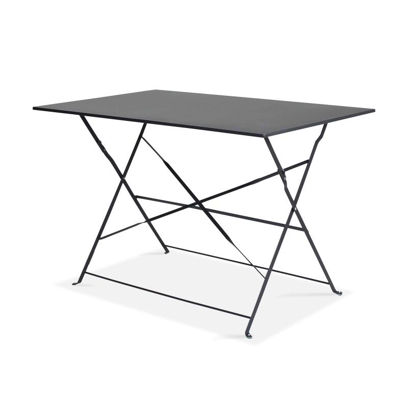 Klappbarer Bistrot-Gartentisch aus Metall (110 x 70 x 71 cm)