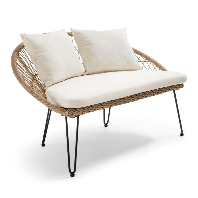 Gartensofa aus synthetischem Rattan für 2 Personen 