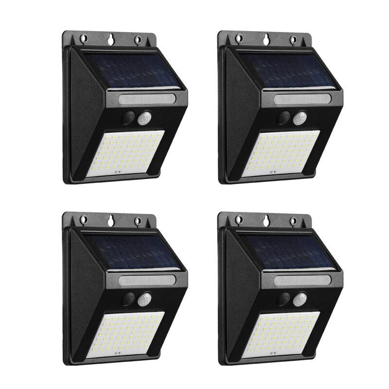 Set von 4, 8 oder 12 Solar-LED-Wandleuchten mit Bewegungssensor 